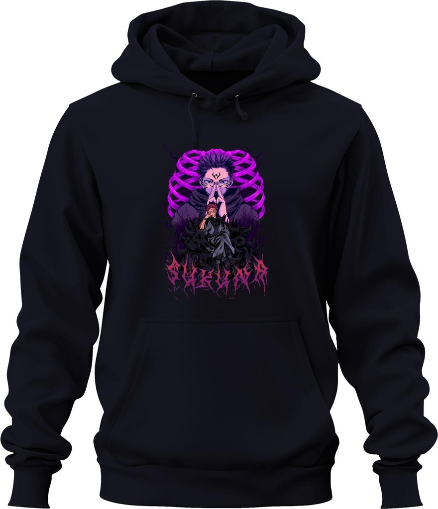 Sukuna Itadori Jujutsu Kaisen Anime Fluchkönig Otaku Geschenk Uni Hoodie Kapuzenpullover, Navy, M