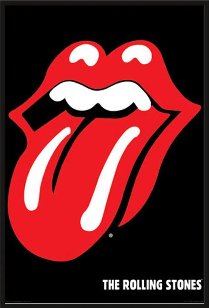 Cadre photo noir Shinsuke® avec poster Rolling Stones tongue 2 (61x91)