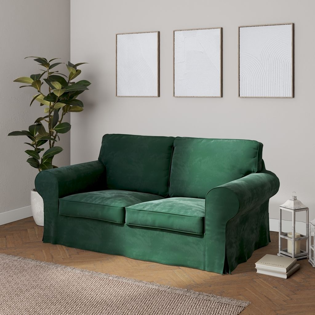 Dekoria Bezug für Ektorp 2-Sitzer Sofa nicht ausklappbar, dunkelgrün, Sofabezug für Ektorp 2-Sitzer nicht ausklappbar