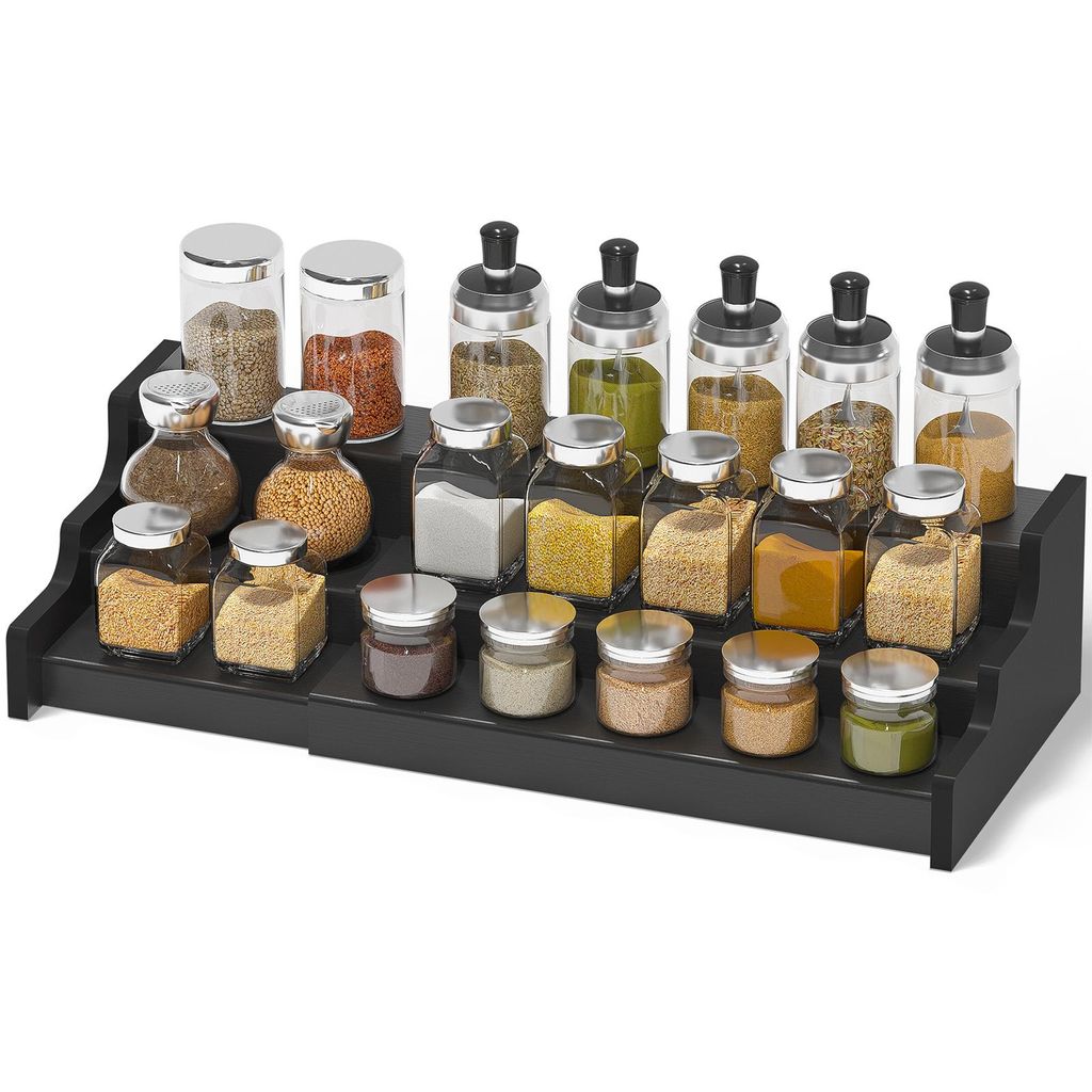 3-stöckiges Ausziehbar Gewürzregal Stehend, Gewürz Produktbild 