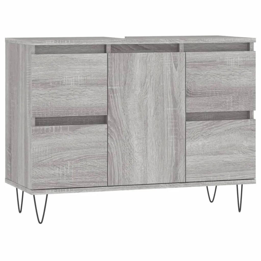vidaXL Mobile da bagno Grigio Sonoma 80x33x60 cm Materiale a base di legno
