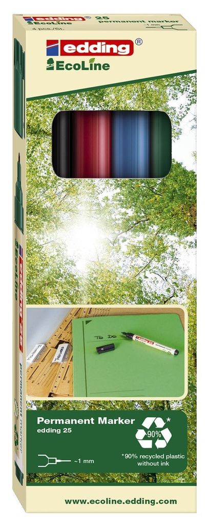 Edding 25/4 25 Marqueurs permanents EcoLine - Image du produit 