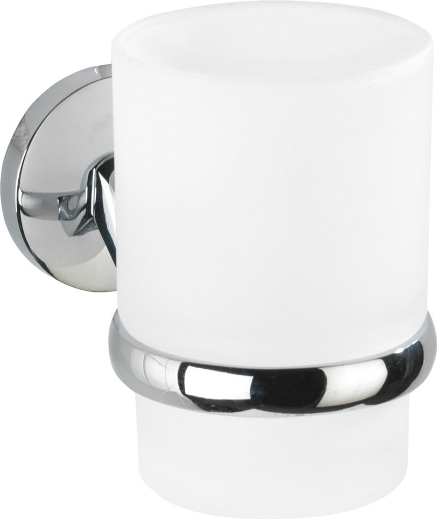 WENKO Zahnputz Becher Bürsten Halter Bad Accessoires CUBA Silber weiß