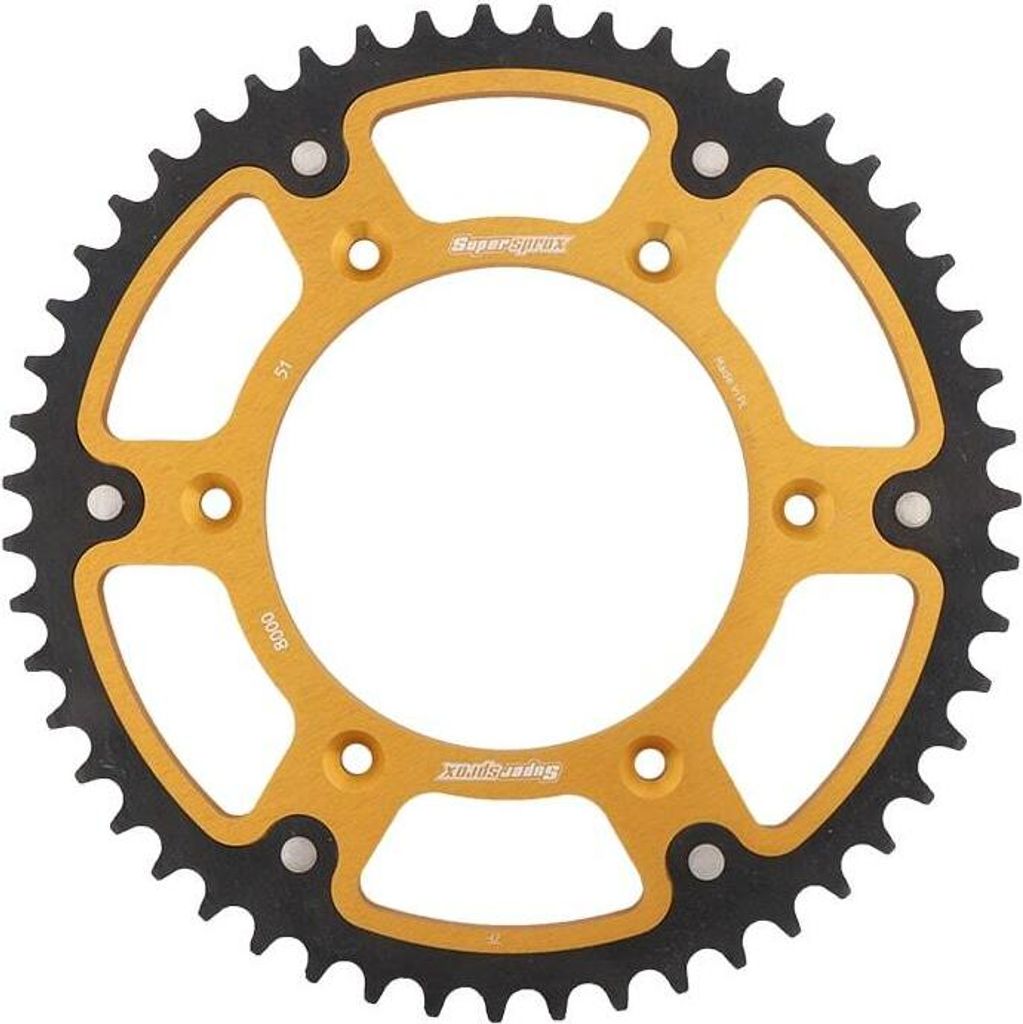 Stealth-Kettenrad Supersprox 520 - 51Z (gold) RST-8000:51-GLD|ID 125,0 LK 152,0 6-Loch