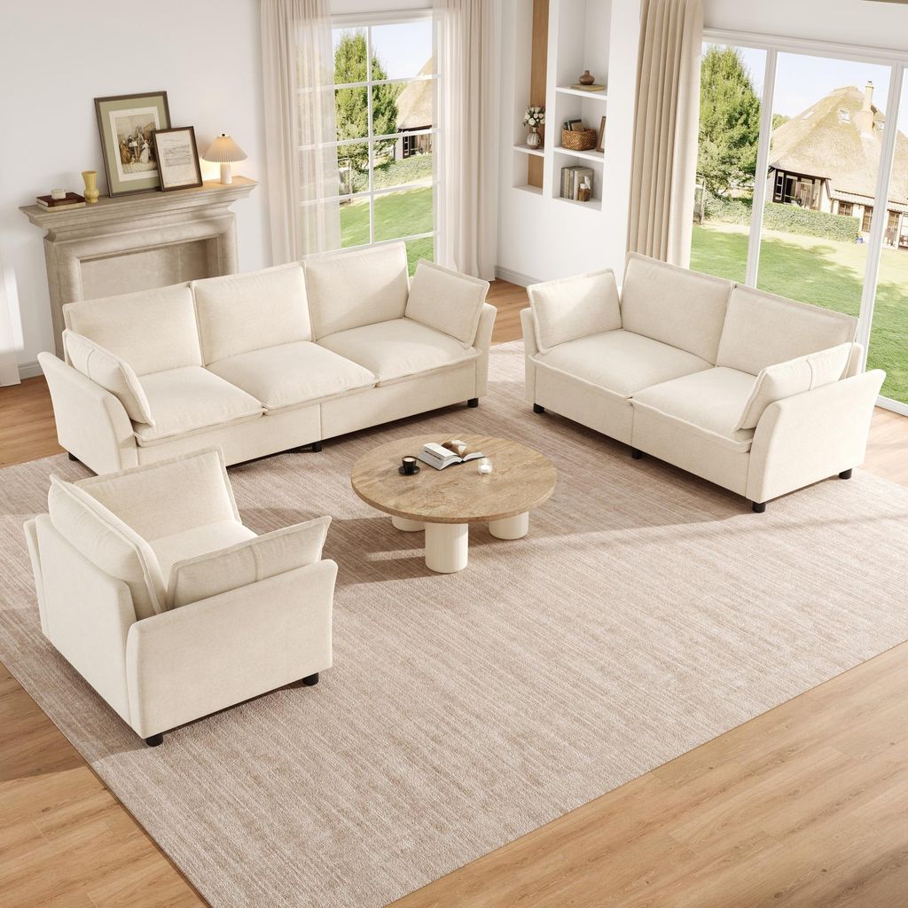Merax 3-2-1 Sofa-Set modular, Wohnzimmer Sofakombination Produktbild 