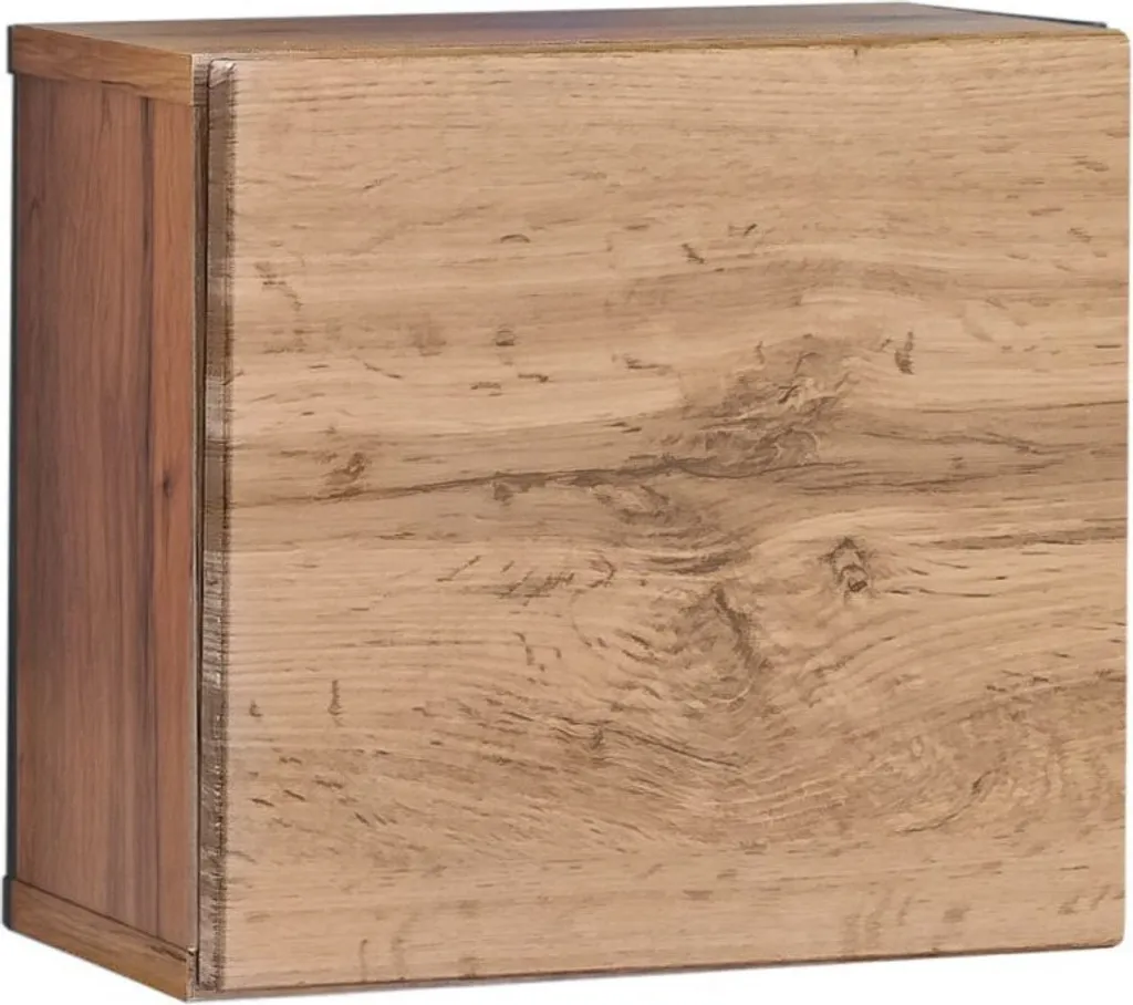 Armoire suspendue RIONATA 5 bois chêne wotan avec finition naturelle 3D