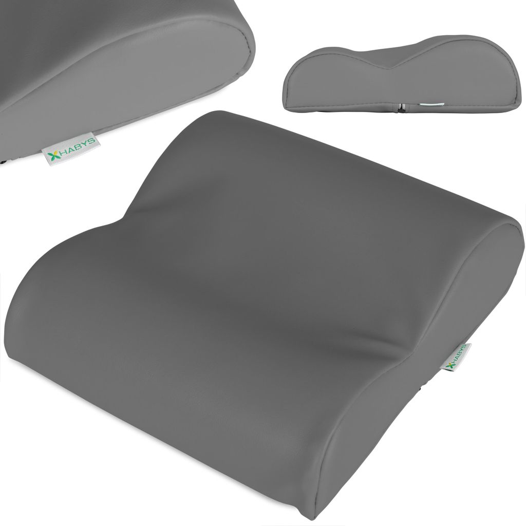 Habys Nackenkissen Nackenstützkissen Lagerungskissen Kopfkissen Gesundheitskissen | Memory Schaum | Orthopädisches Robust | 32x30x7,5 | Grau