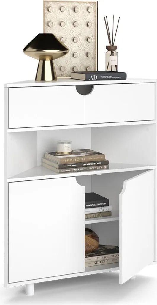 Commode Vicco Inaro Blanc 79x96cm Model 57957 avec 4 Compartiments