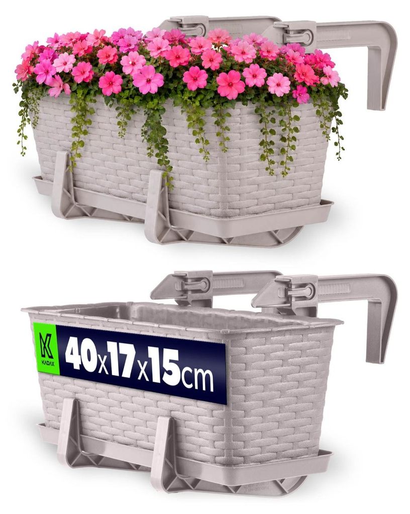 KADAX Balkontopf mit Untersatz "Frette", Balkonkasten mit Produktbild 