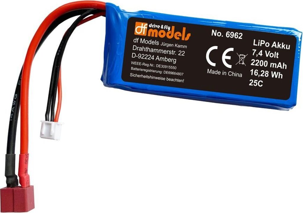 Nuevo Batería Lipo Jhpower De 7,4 V, 2200 Mah, 2s, 25 V, | Cuotas sin interés