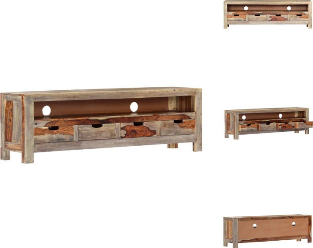 vidaXL TV-Schrank 130x30x40 cm Massivholz Palisander - TV-Möbel