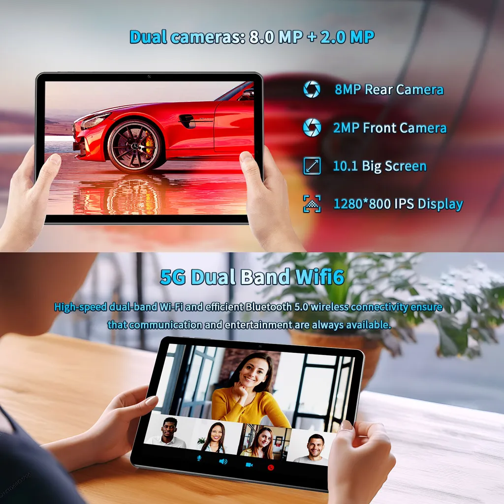 Tablette Android 13 pour Bureautique et Loisirs avec Clavier Gris - 9