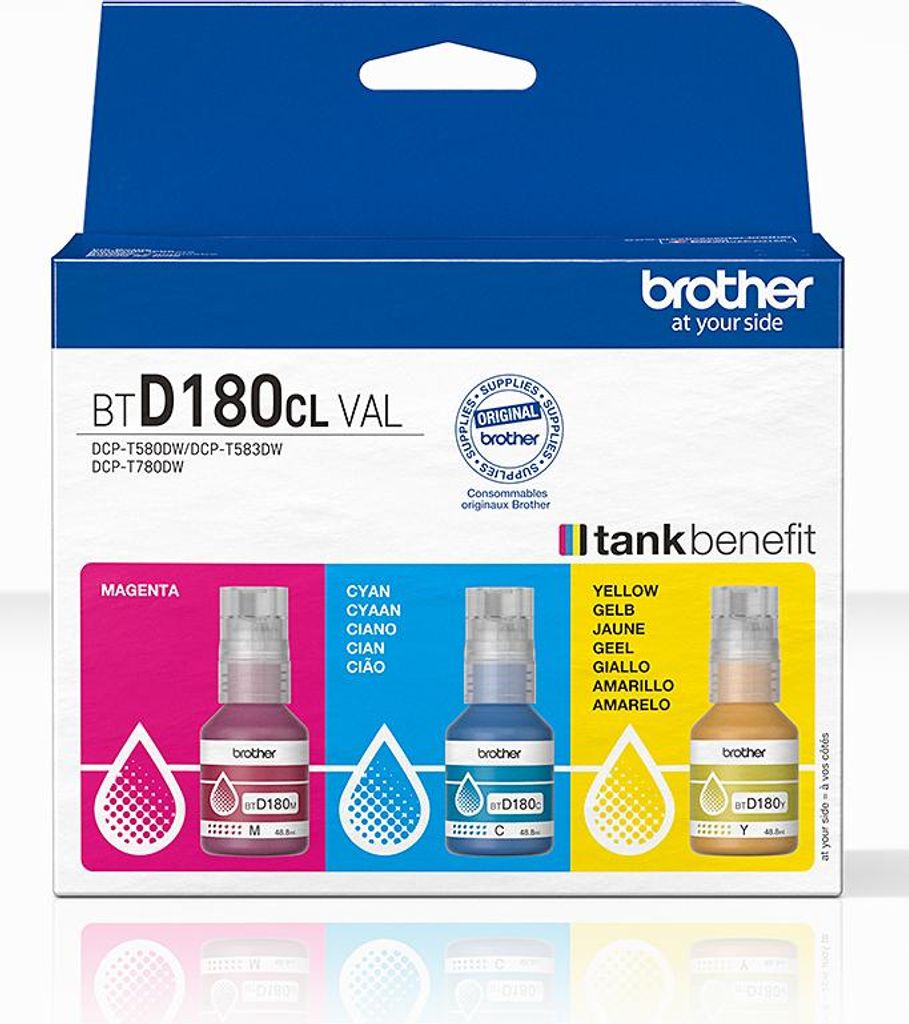 Brother BTD180CLVAL, Oryginalny, Cyjan, Purpurowy, Żółty, Zdjęcie produktu 