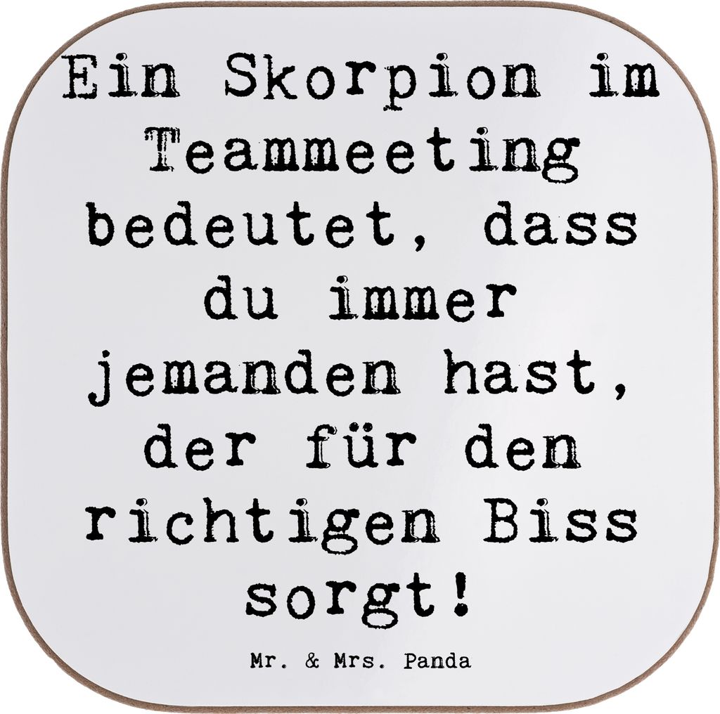 Mr. & Mrs. Panda Tischuntersetzer Spruch Skorpion Biss - Weiß - Geschenk, Tassenuntersetzer, Wasserzeichen, Teammeeting, Geschenke Astrologie, Hor...