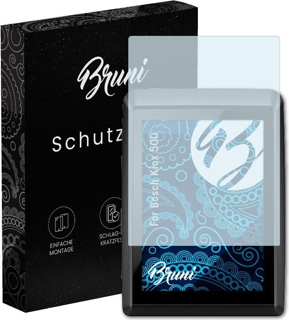 Bruni Basics-Clear 2x Schutzfolie kompatibel mit Bosch Kiox 500 Folie