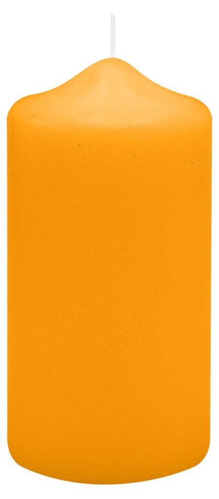 Spitzkopf Stumpen Kerzen Honig Natur 12 x Ø 6 cm, 12 Stück