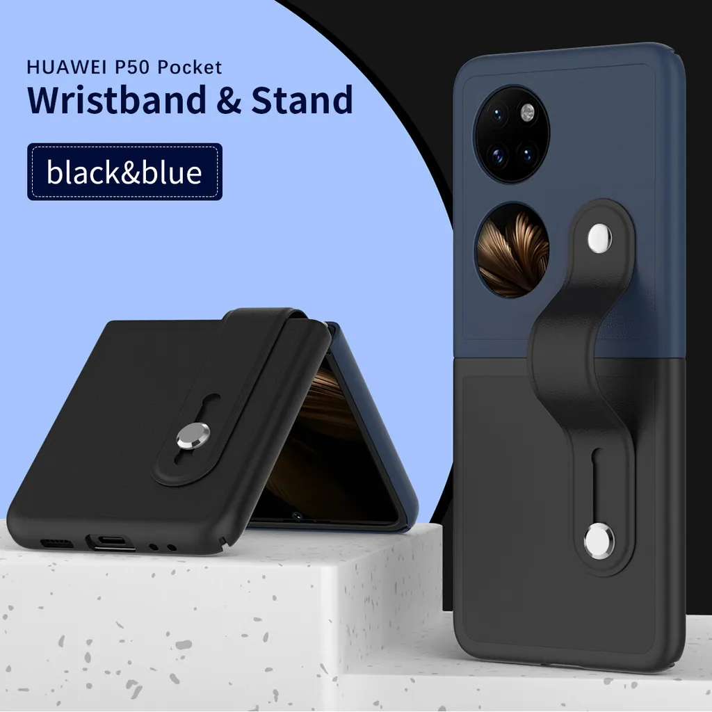 Verco Flip Cover Per Huawei P50 Pocket - Custodia Verticale In Pelle Sintetica - Nero - Apertura Magnetica