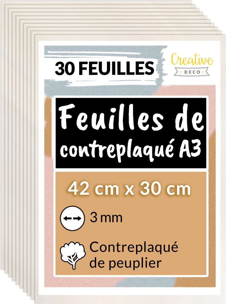 Creative Deco 30 x A3 Contreplaqué 420 x 300 x 3mm Image du produit 
