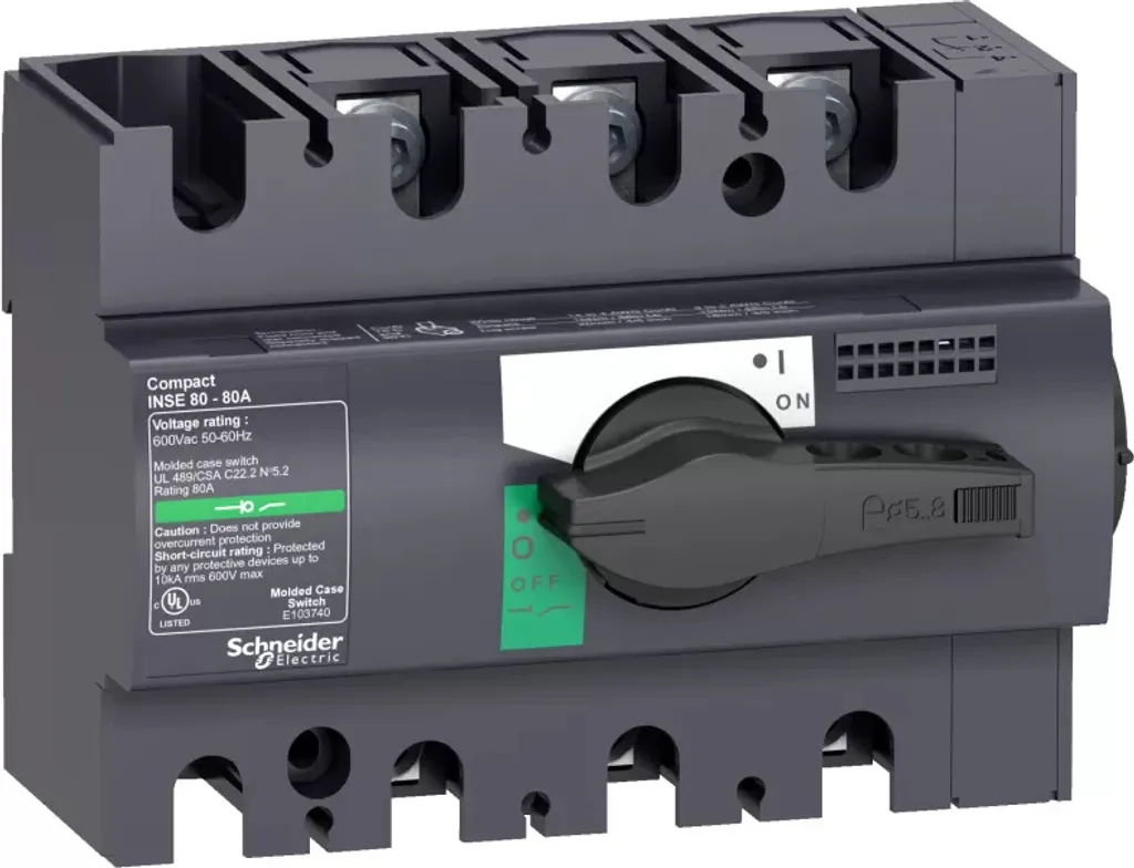 Sectionneur de proximité 80A Schneider INSE80 3P pour armoire électrique