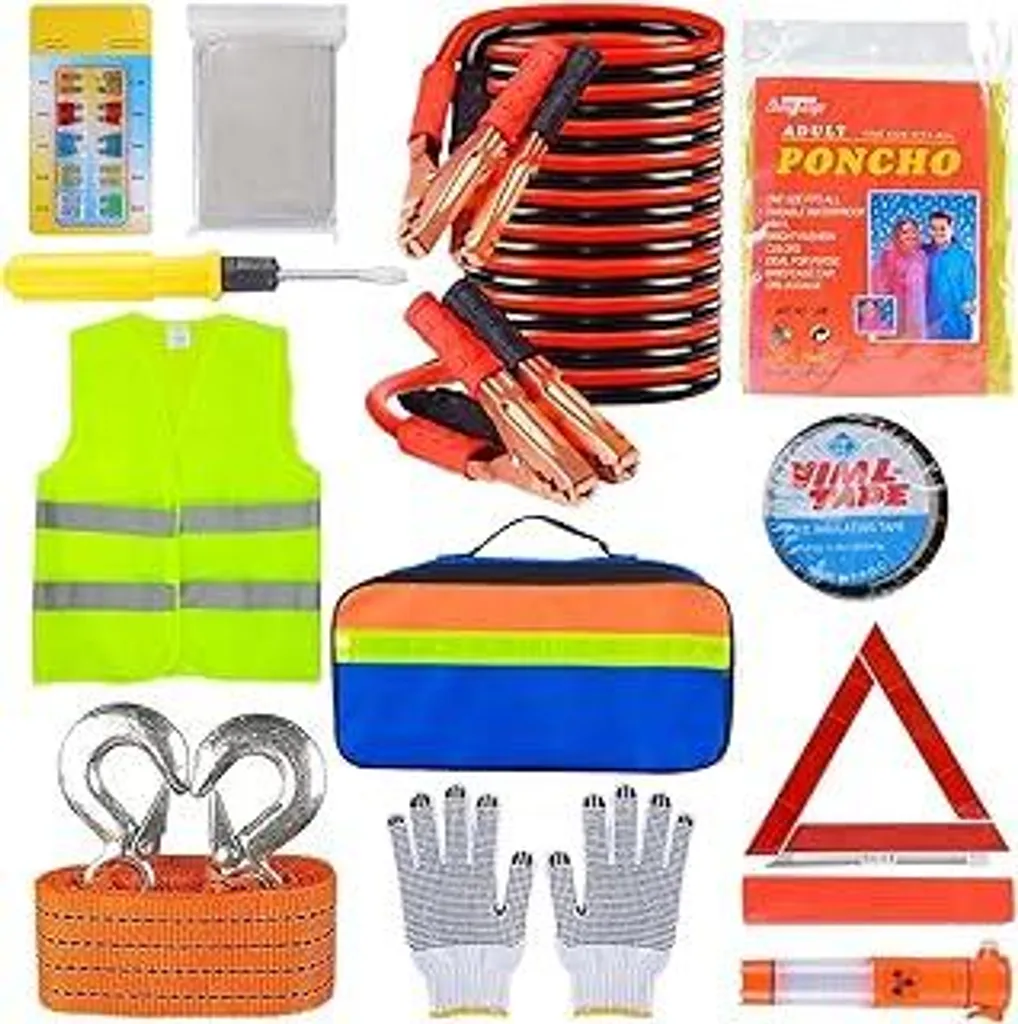 KAHEIGN Kit Emergenza Auto 12-in-1 - Sicurezza Stradale Completa