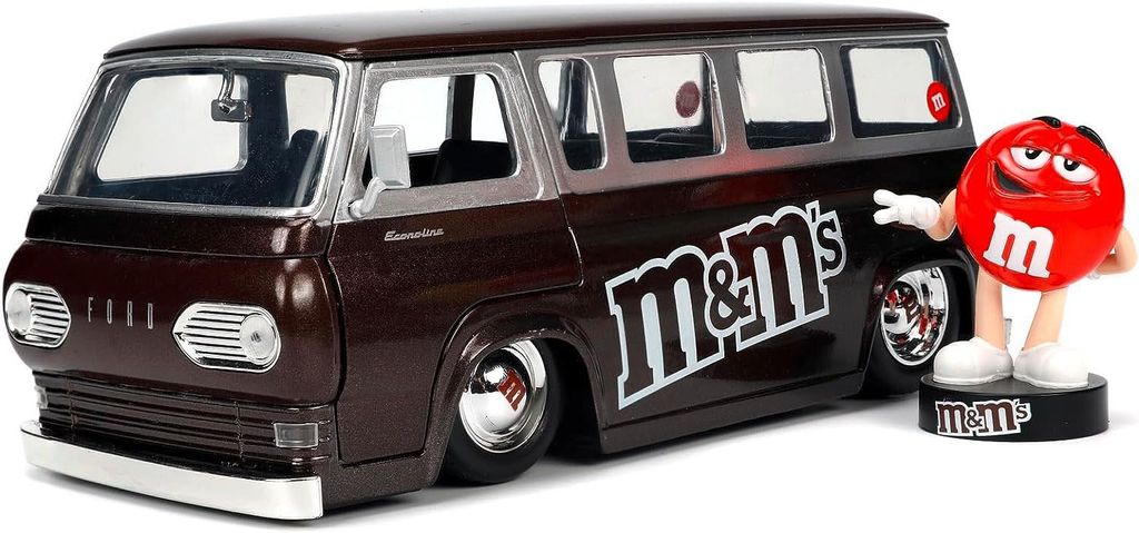 M&Ms Red 1965 Ford Econoline Van 1:24