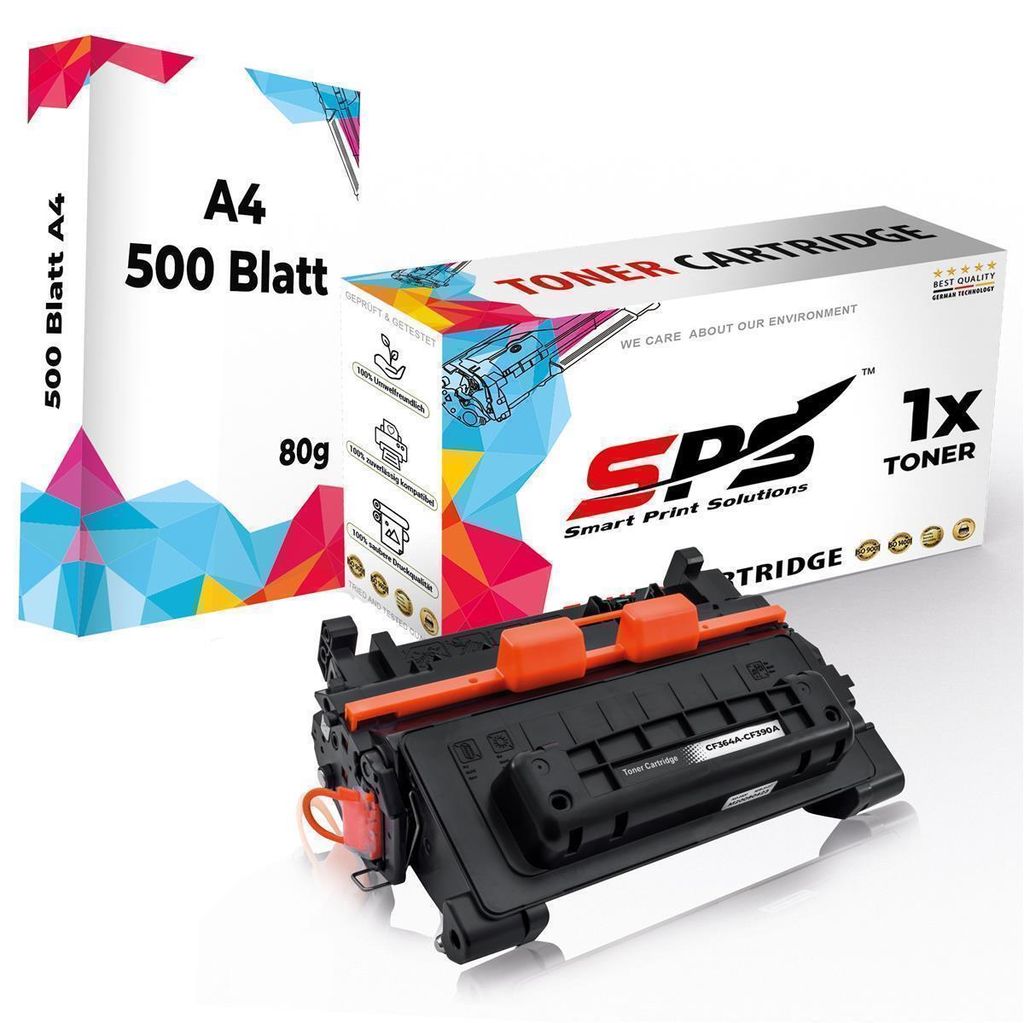 1x Toner 64A CC364A Schwarz Kompatibel für HP Laserjet P4015XM + DIN A4 Druckerpapier 500 Blatt