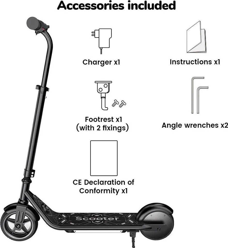 Trottinette électrique enfant K2PRO 150W noir vitese 16km/h ajustable