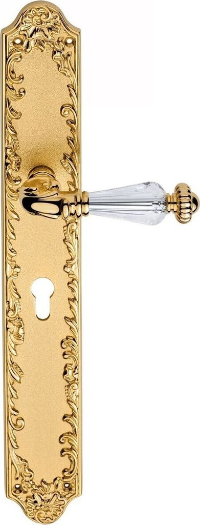 Casa Padrino Luxus Barock Türgriff Set mit Swarovski Kristallglas Gold 14,3 x H. 40,6 cm - Erstklassische Qualität