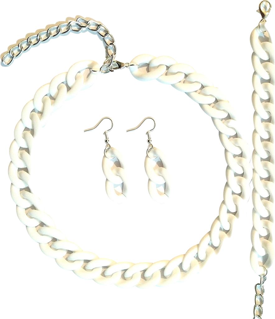 3 Teile/satz Modeschmuck Set Frauen Harz Dicke Twist Kette Halskette Armband Haken Ohrringe Set Punk Schmuck Zubehör