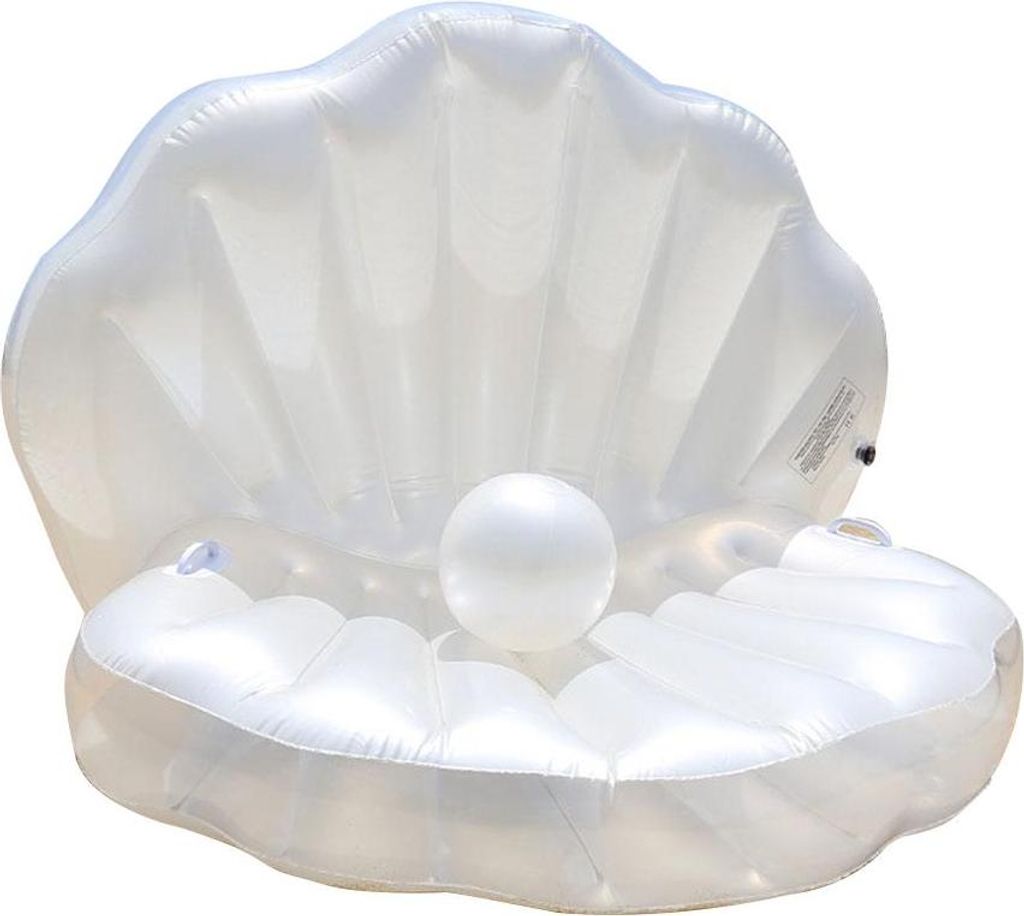Aufblasbares Muschelschwimmwerkzeug für Erwachsene Pool Float Giant Muschelschale mit Perlenschwimmbett