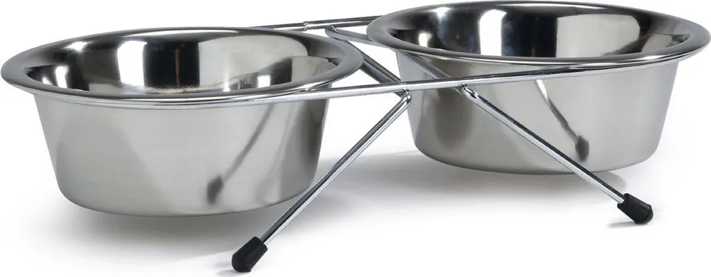 Beeztees Ciotola Doppia Cane Inox 20cm 1.8L - Qualità Professionale