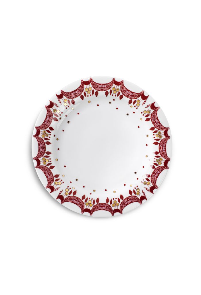 Wiinblad Kerstbord Ø20 cm handgefertigtes Rotes Deko-Set