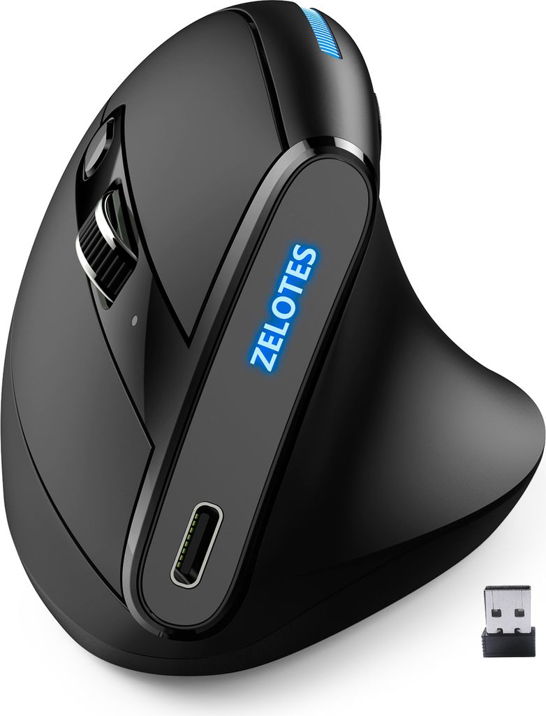 Souris sans fil ZELOTES F-36A 2,4G, roue de conception Image du produit 