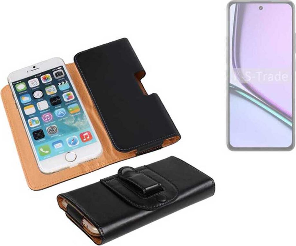 K-S-Trade Schützhülle Handyhülle kompatibel mit Realme 12 Lite Holster Gürtel Tasche Schutzhülle Handy-Tasche Smartphone Case Seitentasche