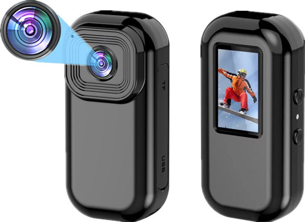 Mini-WLAN-Actionkamera, 1080P, 30 Bilder pro Sekunde, digitale Videokamera mit 0,96-Zoll-LCD-Bildschirm, integrierter wiederaufladbarer Batterie, B...