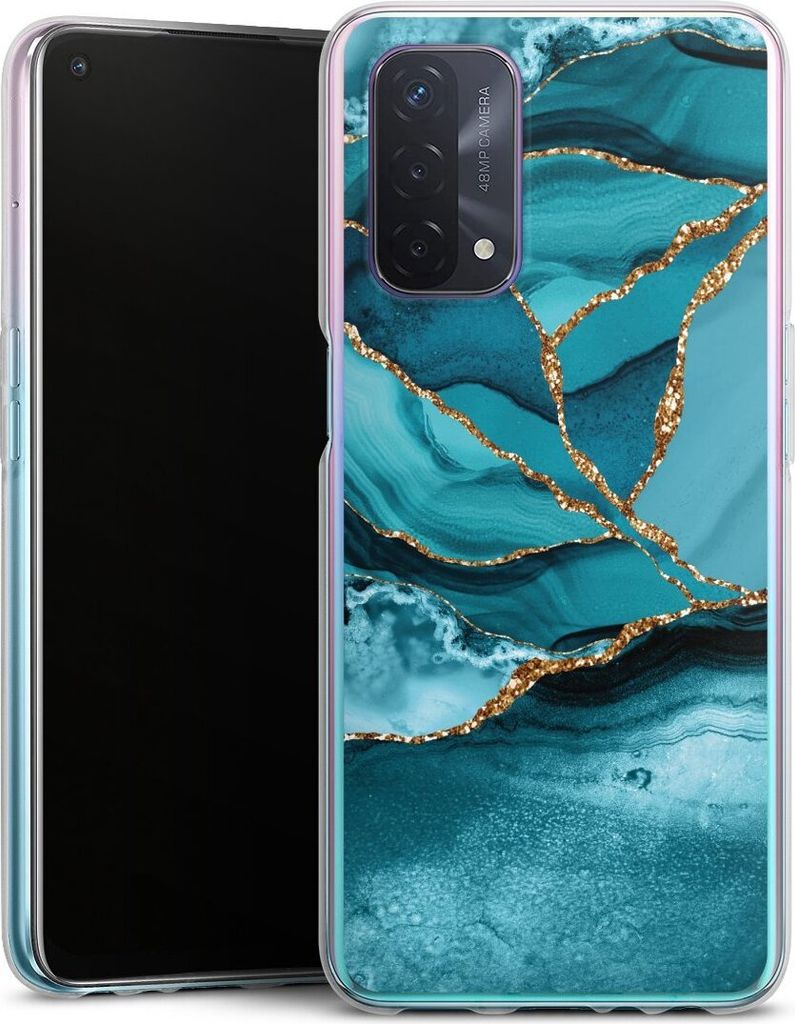 DeinDesign Handyhülle für Oppo A54 5G Silikon Hülle Case Smartphone Schutzhülle Edelstein Glitzer Look Marmor