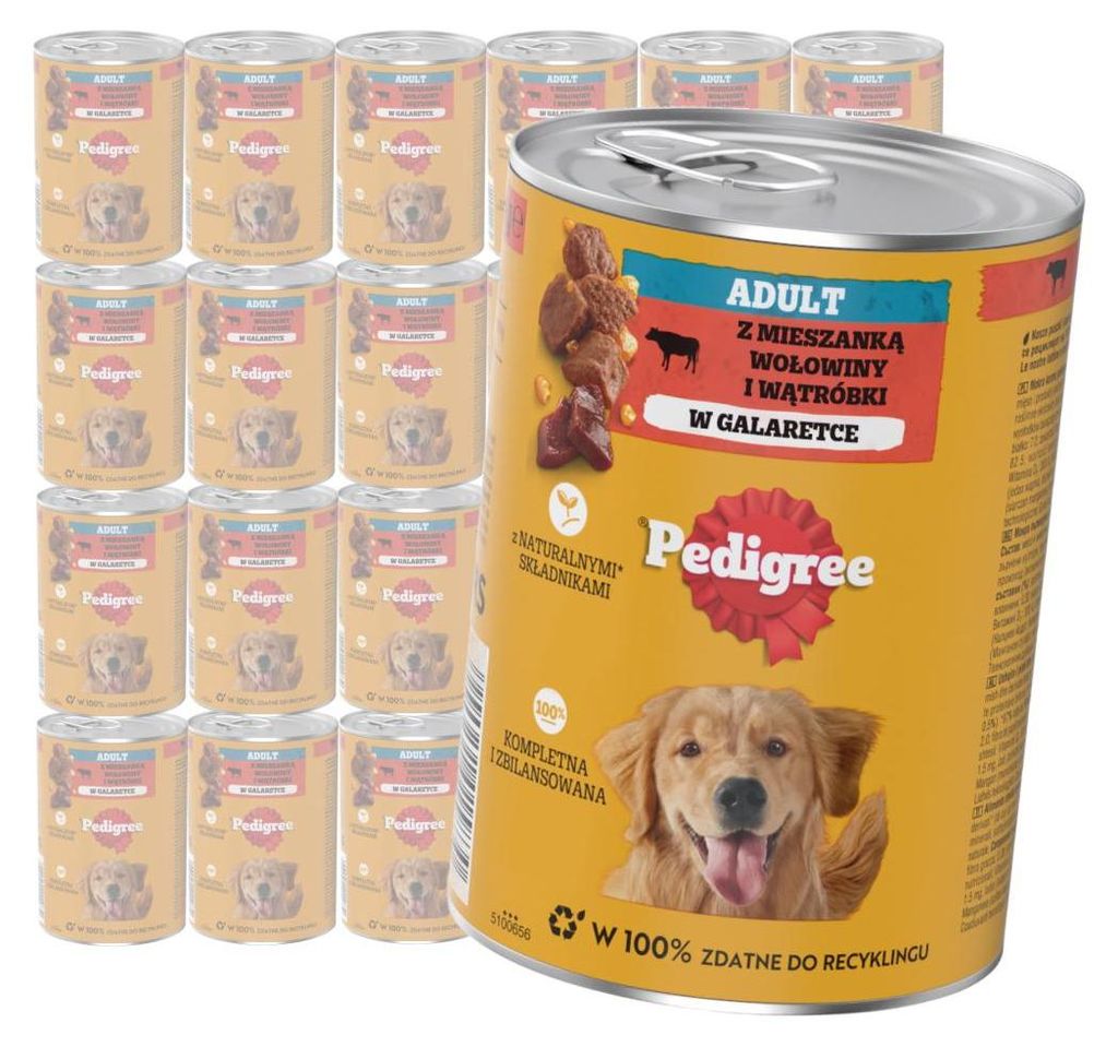 Pedigree Z Wołowiną I Wątróbką W Galaretce 24x400g Dla Zdjęcie produktu 