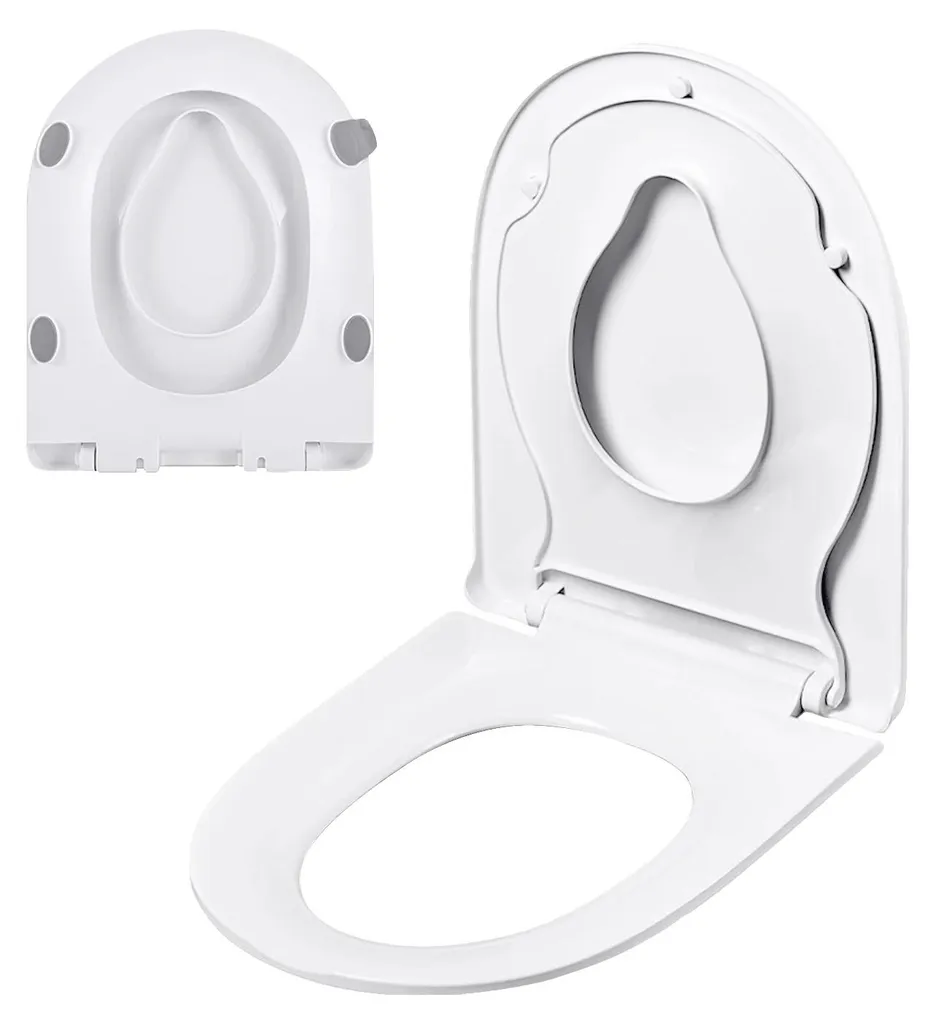 Abattant WC familial blanc 2-en-1 avec réducteur enfant amovible inclus