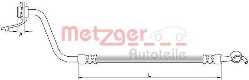 METZGER 4111057 Bremsschlauch Hinten Rechts für HYUNDAI SANTA FÉ II (CM)