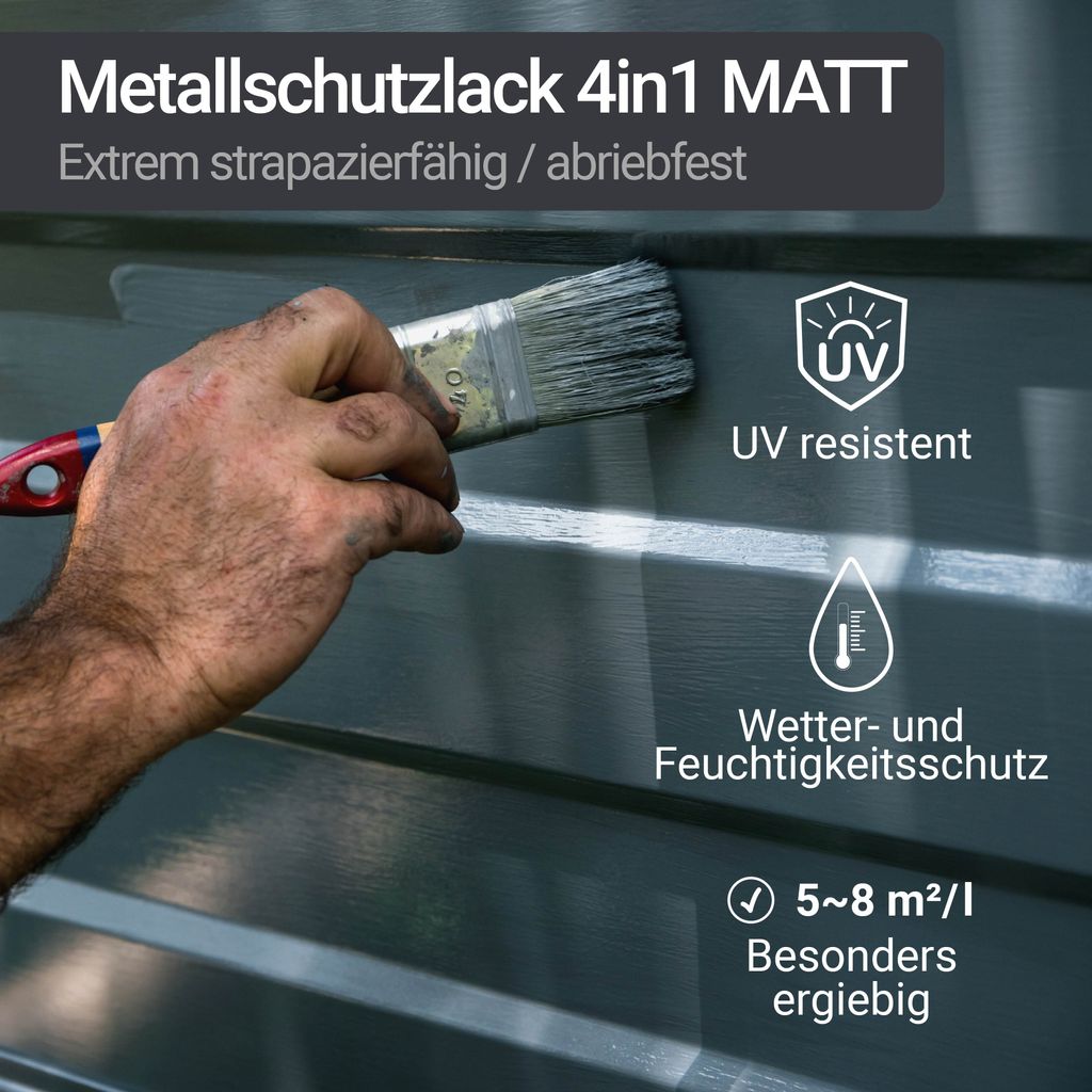 Metallschutzlack Matt Weiß RAL 9010 – UV-beständig & Rostschützend Für Innen & Außen (1 Liter)