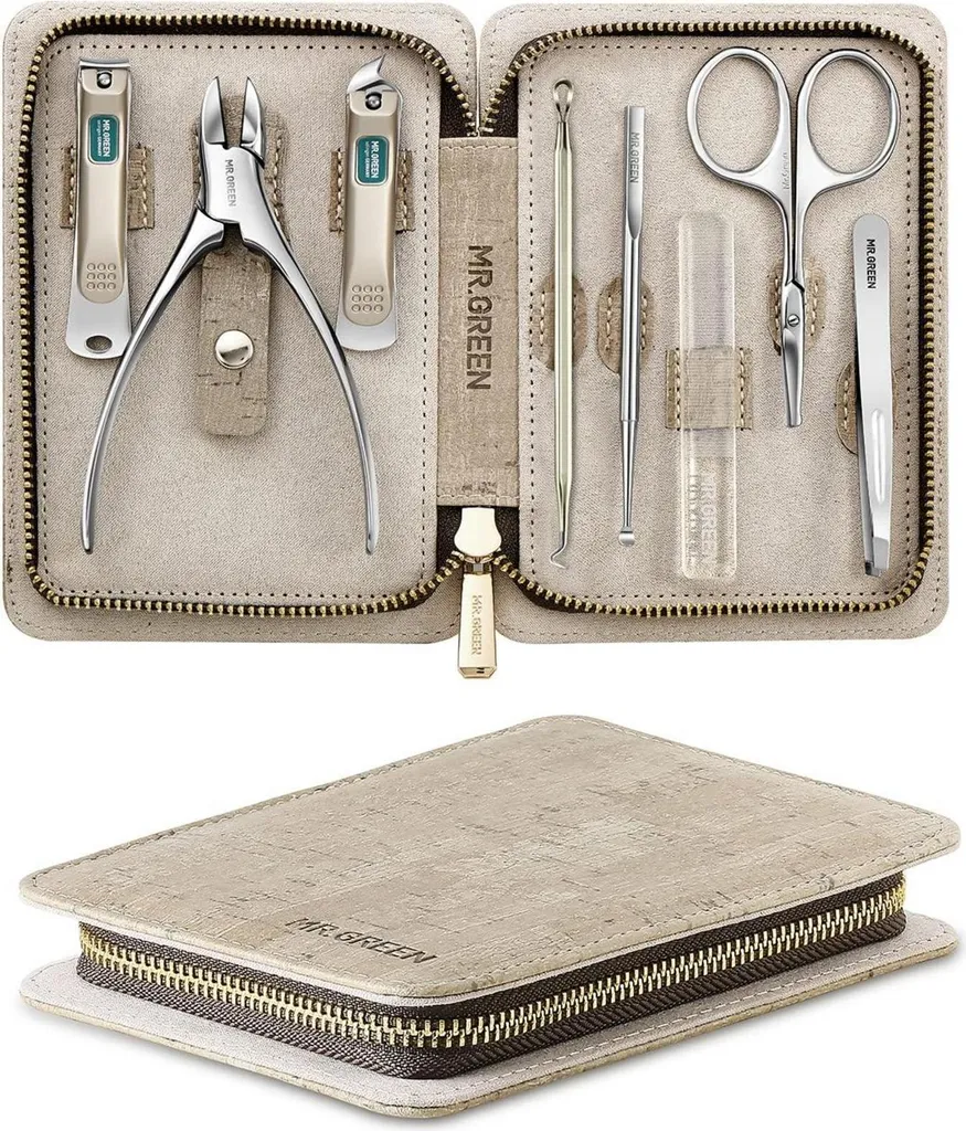 Set Regalo Manicure Completo: Kit Unghie in Acciaio Inox e Pelle