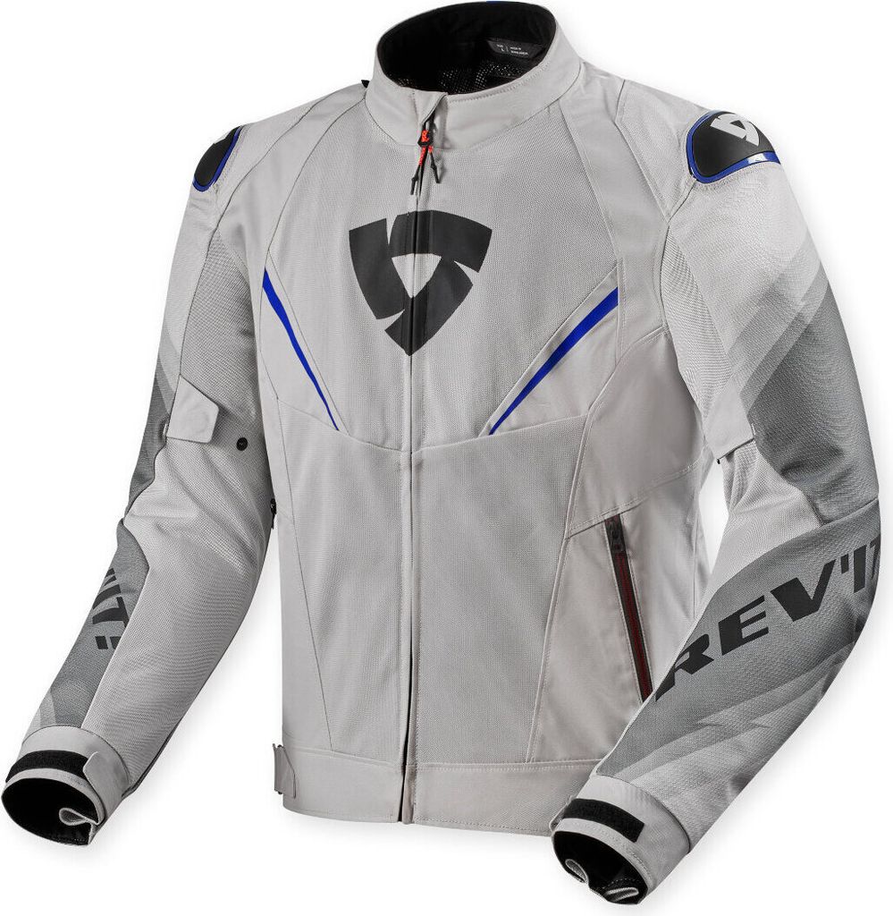 Revit Quantum 3 Air Motorrad Textiljacke, silber/blau, XL