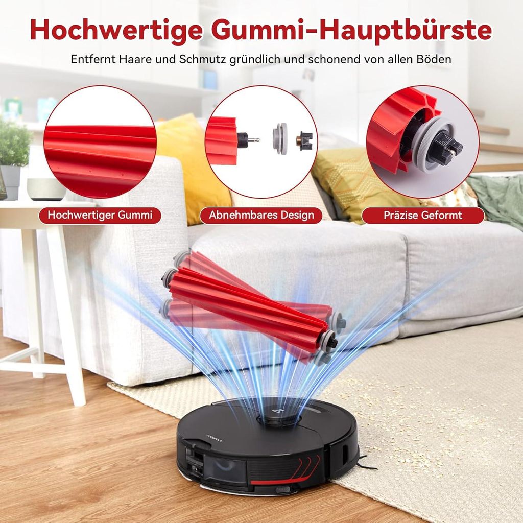 2 stuks hoofdborstelaccessoires voor Roborock S7, S7 MaxV Plus, S7 MaxV Ultra, Q7, Q7 Max, Q5, Q Revo robotstofzuiger, vervangende originele accessoires