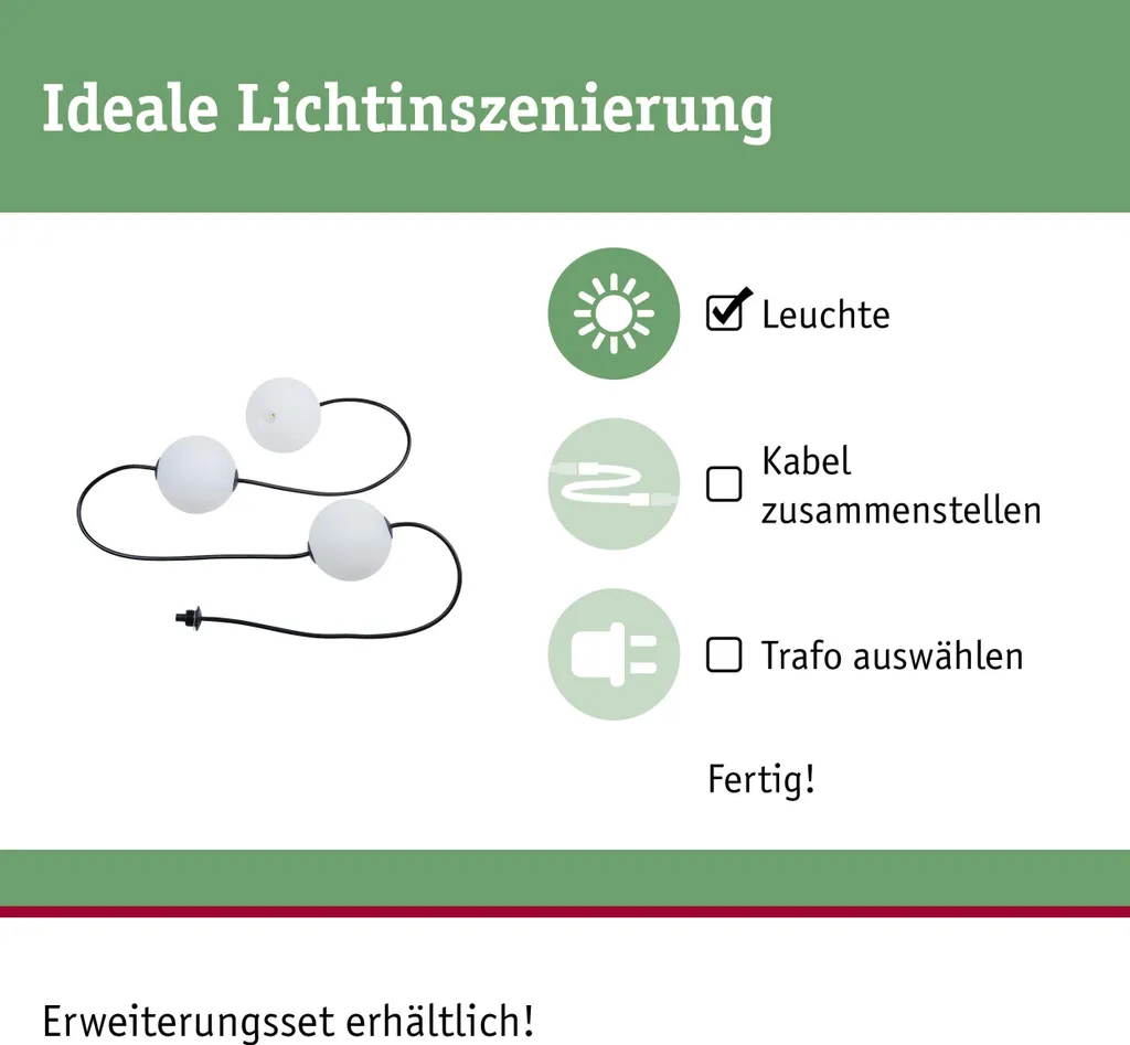 Paulmann Plug & Shine Naima Chaîne d'éclairage LED Set d'extension IP44 - 4
