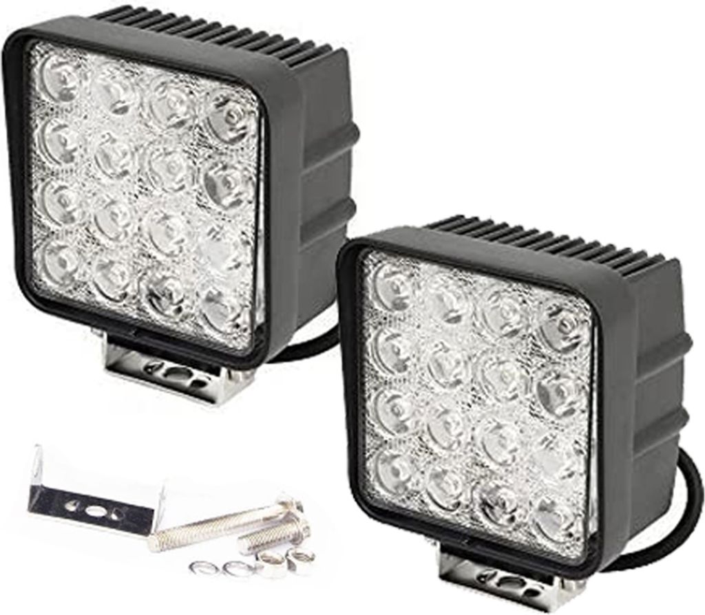 Greenmigo 2X 48W Quadrat LED Offroad Flutlicht Reflektor Scheinwerfer Arbeitslicht Arbeitsscheinwerfer Zusatzscheinwerfer Offroad Scheinwerfer 12V ...