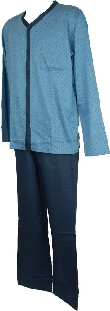 Pyjama long boutonné pour garçon 100% coton Ragno N24282 bleu de nuit