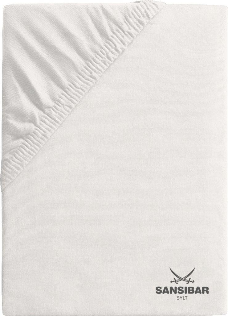 Topperbezug SANSIBAR Jersey BL 180x200 cm weiß Produktbild 