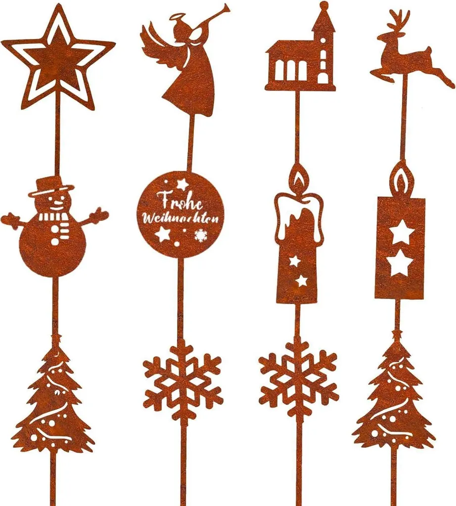 Lot de 12 Bordures de Jardin Noël Décoratives et Résistantes au Gel
