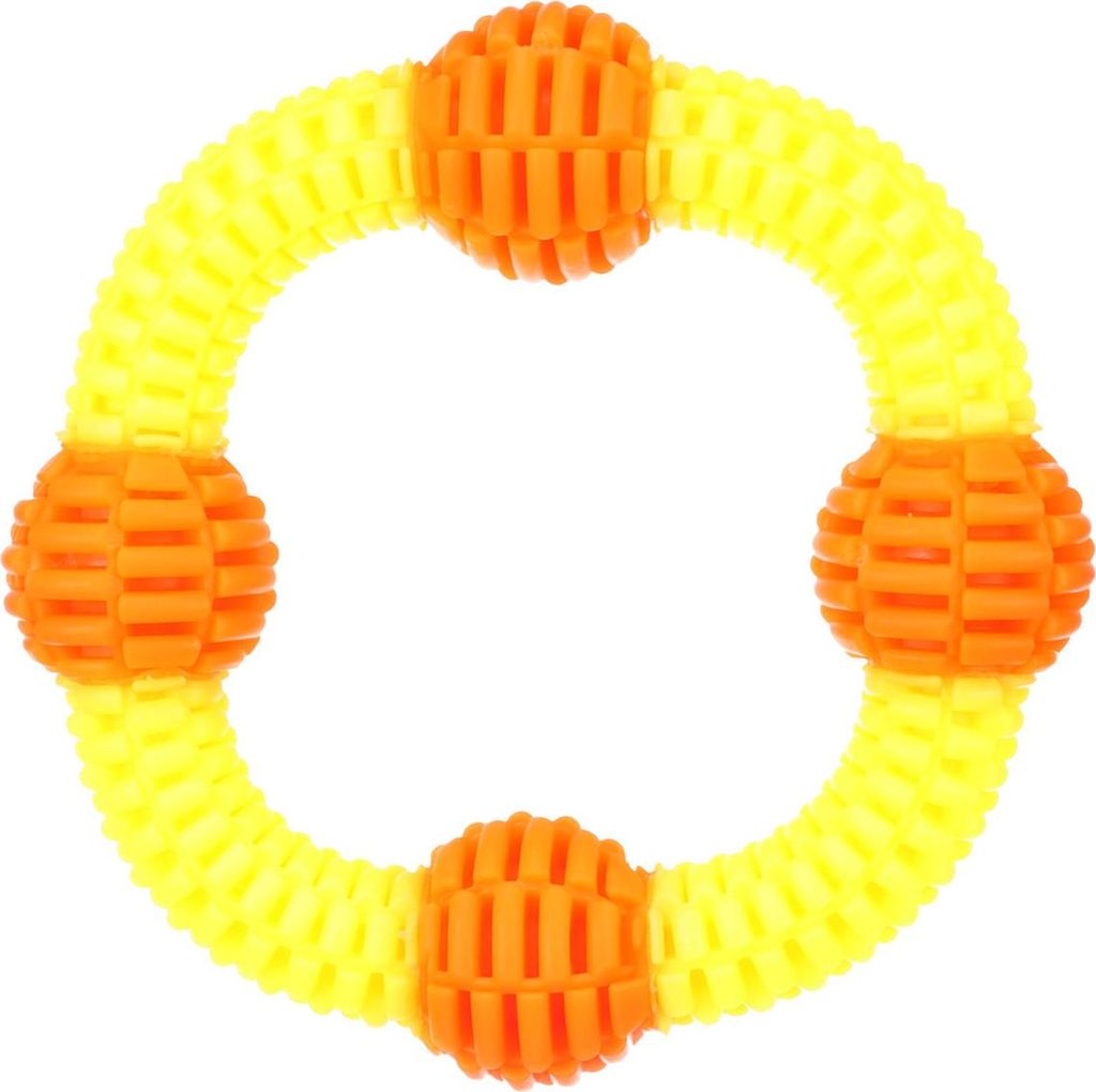 Flamingo Hundespielzeug Lipa Ring mit Ball gelb/orange