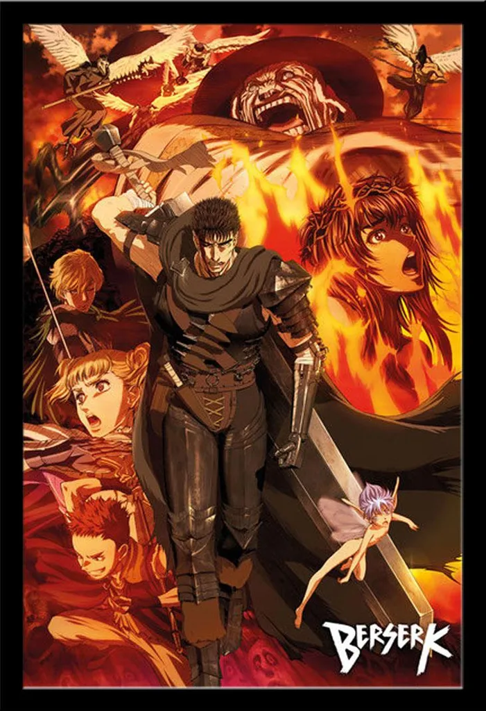 Arredo Casa Berserk: Poster Collage + Cornice Shinsuke MDF Nero